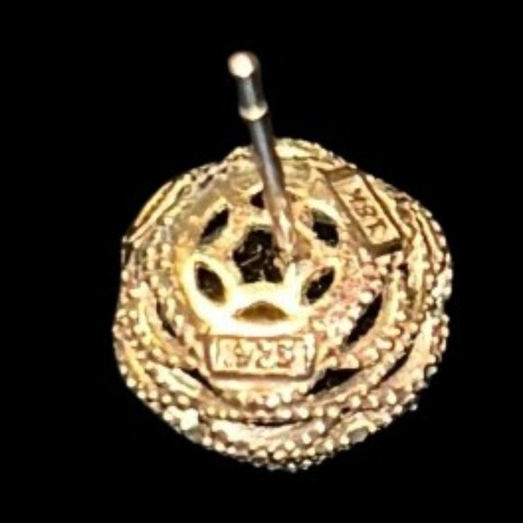 Tacori Sterling Silver & 18K Gold Black Lightening Onyx Bezel Set Earrings - LNC - Picture 7 of 10